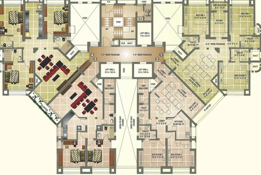 Floor Plan of Pataskar Eclat in Kavesar, Thane - Image 211111