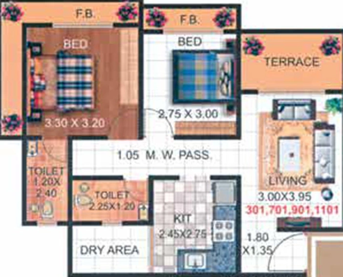2 BHK Flat in Shakti Sai Shrushti in Kalyan East, Thane - Image 829332