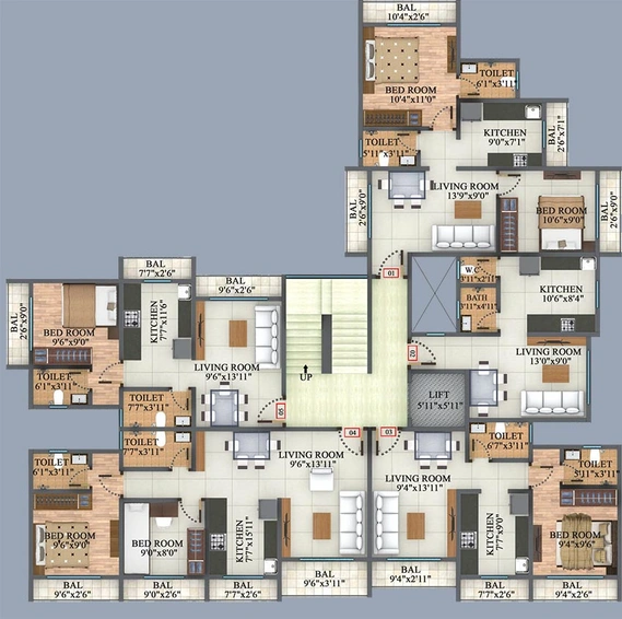 Floor Plan of Om Bhagwati in Dombivli, Thane - Image 211203