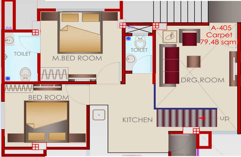 2 BHK Flat in Ashtavinayak Gajanan Residency in Sama Savli Road, Vadodara - Image 766080
