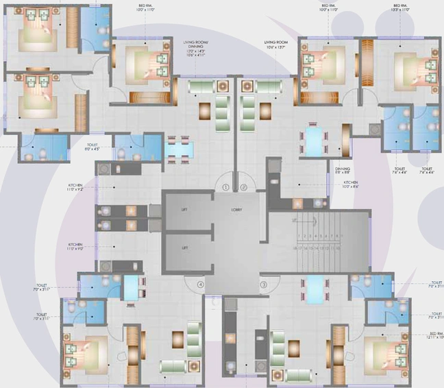Floor Plan of DSS Mahavir Galaxy in Mulund West, Mumbai - Image 211293