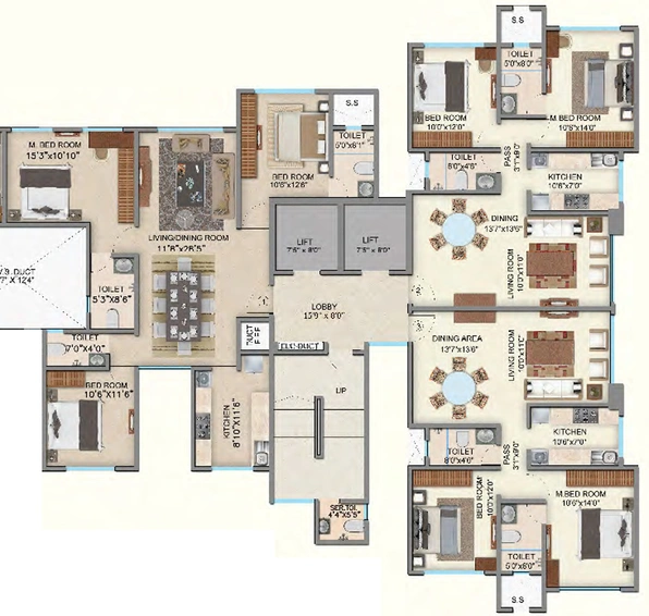 Floor Plan of Marigold Miraaya in Mulund West, Mumbai - Image 211309