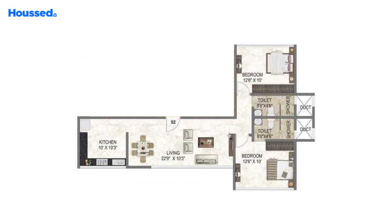 2 BHK Flat in Metro Swiss Boulevard in Chembur East, Mumbai - Image 829374