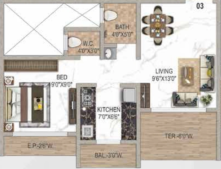 1 BHK Flat in Balaji Exotica in Kalyan West, Thane - Image 829408