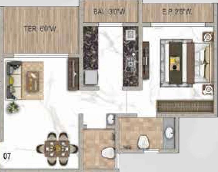 1 BHK Flat in Balaji Exotica in Kalyan West, Thane - Image 829409