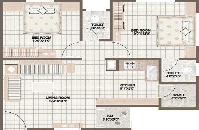 2 BHK Flat in Green Heaven in Atladara, Vadodara - Image 766093