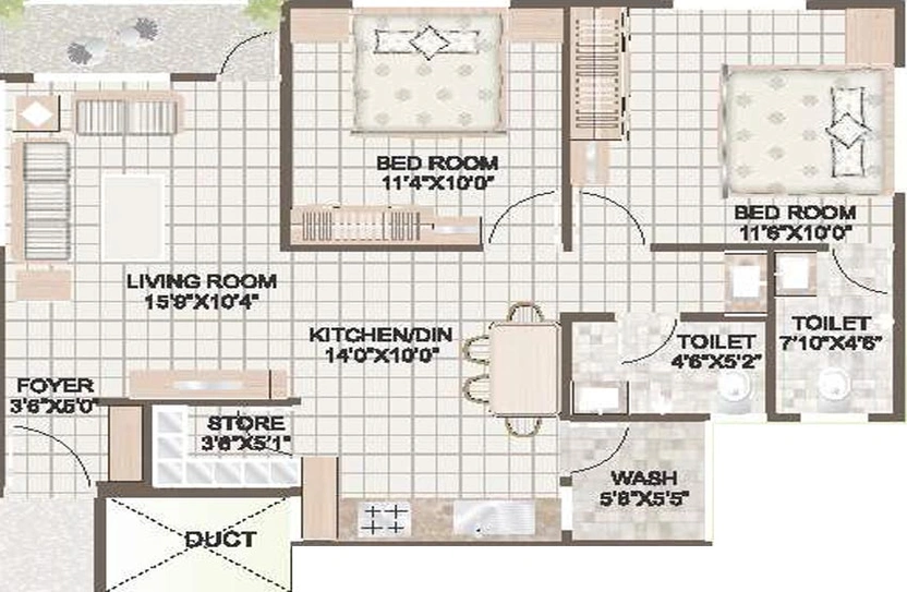 2 BHK Flat in Green Heaven in Atladara, Vadodara - Image 766094