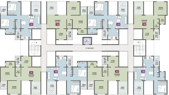 Floor Plan of Paras Vista in Wakad, Pune - Image 211582