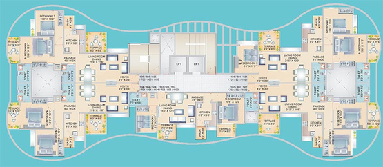 Floor Plan of S and M The Palazzo 2 in Hadapsar, Pune - Image 211588