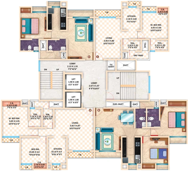 Floor Plan of Cosmos Classique Hilton in Thane West, Thane - Image 211575