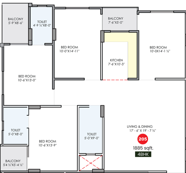 4 BHK Flat in Krishna Prime in Mansarovar, Jaipur - Image 760460