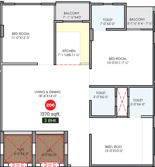 3 BHK Flat in Krishna Prime in Mansarovar, Jaipur - Image 760459