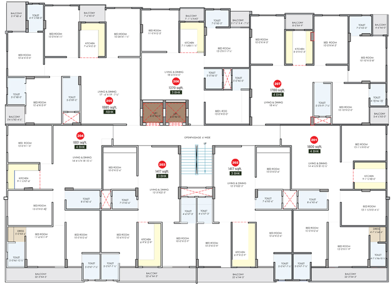 Floor Plan of Krishna Prime in Mansarovar, Jaipur - Image 117195