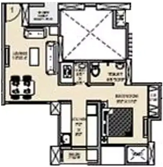 1 BHK Flat in Hubtown Greenwoods in Vartak Nagar, Thane - Image 829449