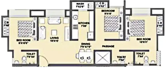 3 BHK Flat in Hubtown Greenwoods in Vartak Nagar, Thane - Image 829451