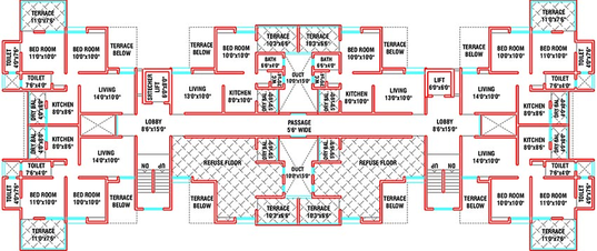 Floor Plan of RSG Durvankur Residency in Wagholi, Pune - Image 211679
