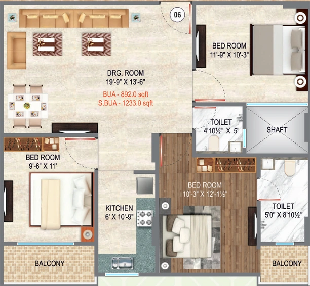 3 BHK Flat in Satyam Green Park in Mansarovar, Jaipur - Image 760489