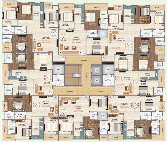 Floor Plan of Satyam Green Park in Mansarovar, Jaipur - Image 117204