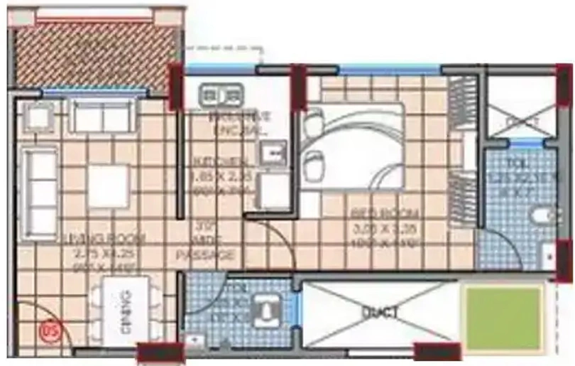 1 BHK Flat in Kohinoor Aashiyana in Kalyan East, Thane - Image 829472