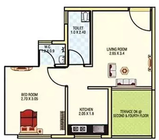 1 BHK Flat in Ashiana La Arihant Harmony in Thane West, Thane - Image 829483