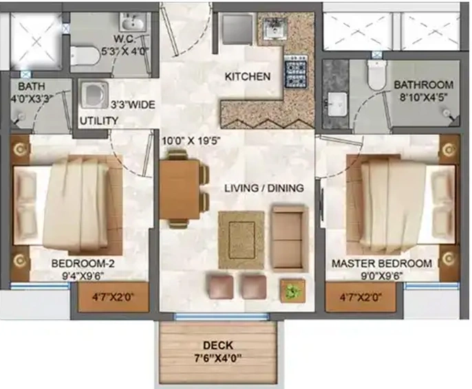 2 BHK Flat in Lodha Palava Casa Aurelia in Dombivli, Thane - Image 829492
