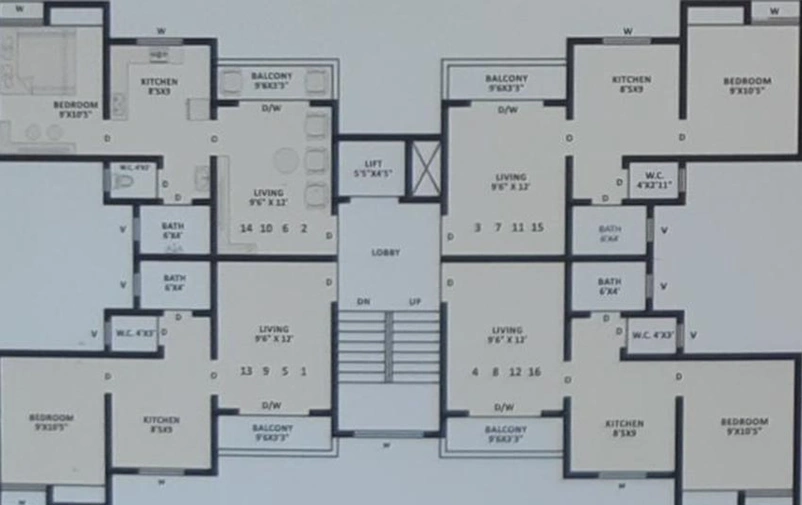 Floor Plan of Unicorn Sai Sankul in Wagholi, Pune - Image 211822