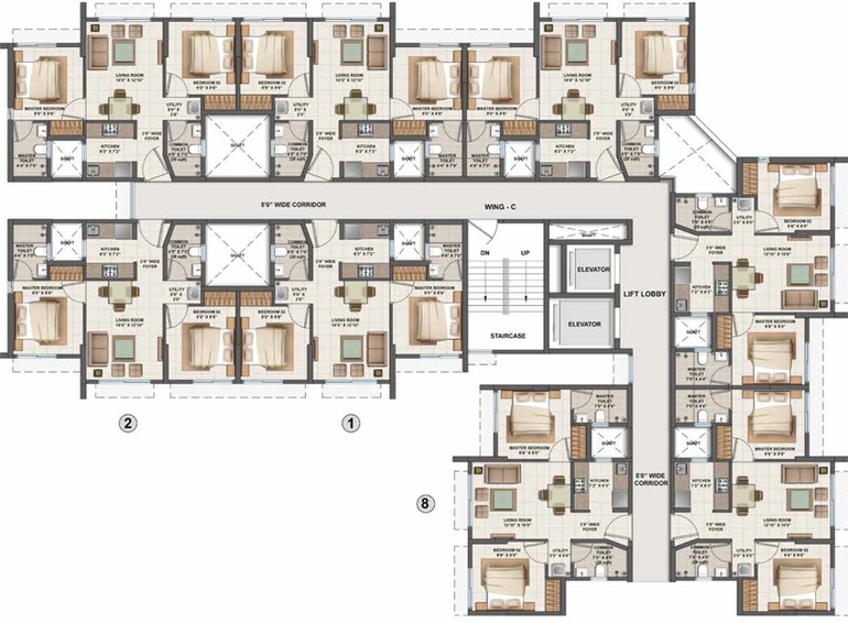 Floor Plan of Lodha Crown in Majiwada, Thane - Image 211891