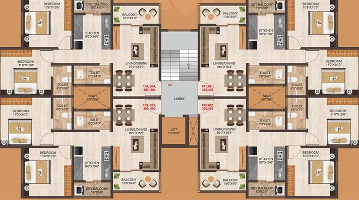 Floor Plan of Ghule Golden Core in Bopkhel, Pune - Image 211940