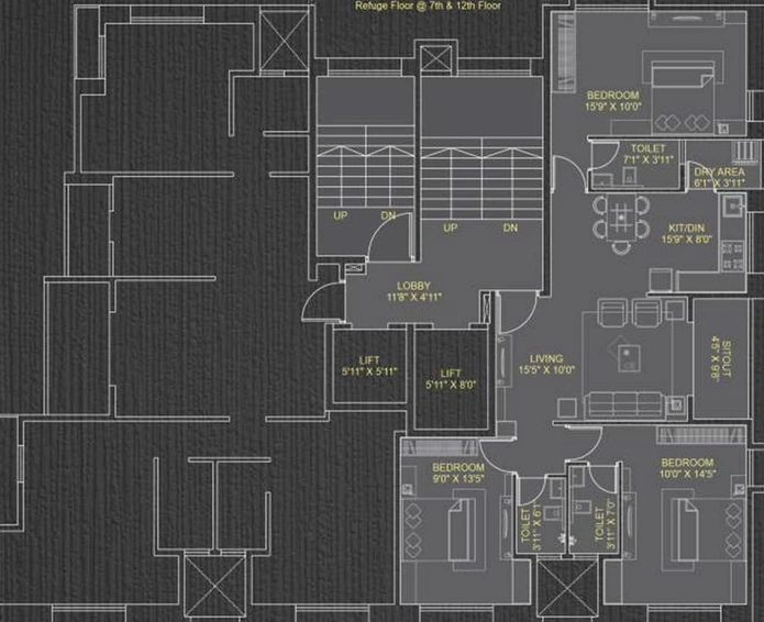 Floor Plan of Shreepad Guruvaibhav in Kothrud, Pune - Image 211972
