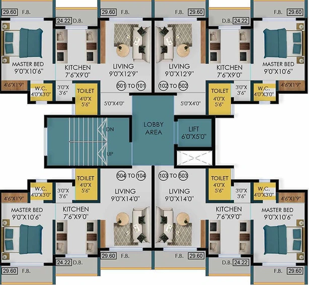 Floor Plan of SK Heights 2 in Palghar, Palghar - Image 212030