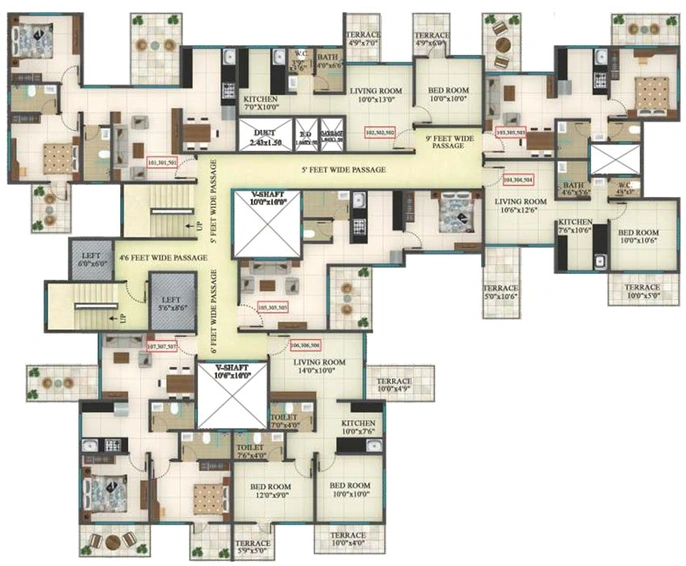 Floor Plan of Geet Muktai Aangan Phase 9 in Bopkhel, Pune - Image 212047