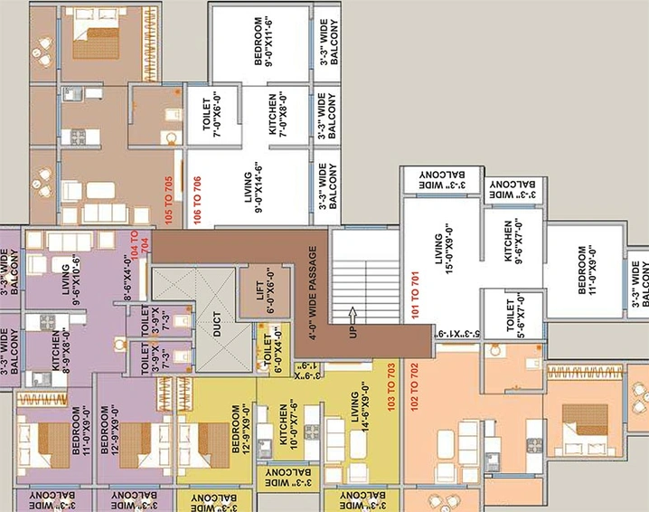 Floor Plan of Jay Kusum Appartment in Palghar West, Palghar - Image 212160