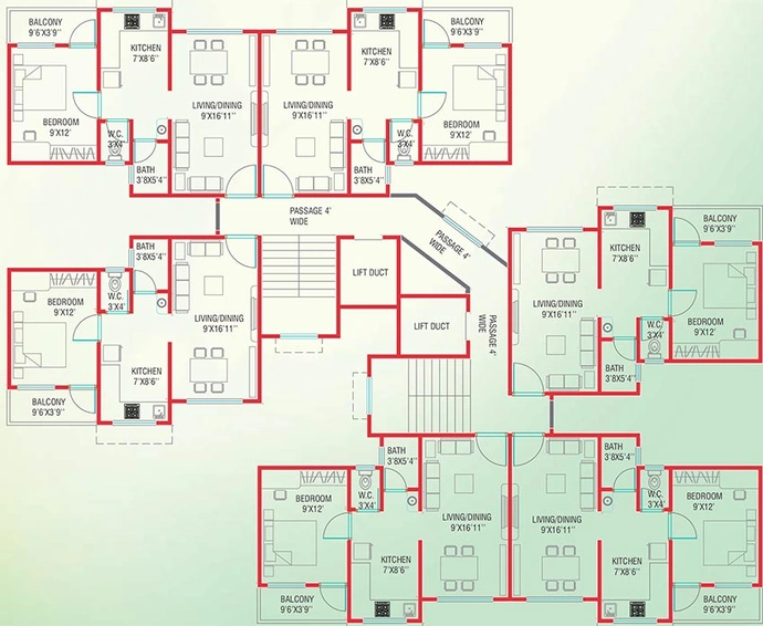 Floor Plan of Spark Urban Bliss in Wagholi, Pune - Image 212247