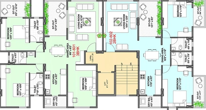 Floor Plan of Badhekar Krushnakunj in Kothrud, Pune - Image 212374