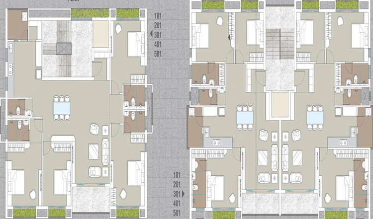 Floor Plan of V3 Abhipushpam in New Sama, Vadodara - Image 118874