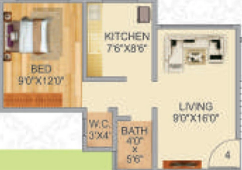 1 BHK Flat in Shree Shyam Regency 2 in Palghar, Palghar - Image 829653