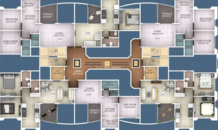 Floor Plan of Bokhara Orient Palace in Handewadi, Pune - Image 212466