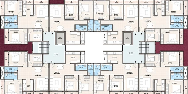 Floor Plan of Quba Humsaaz Homes in Bhiwandi, Thane - Image 212580