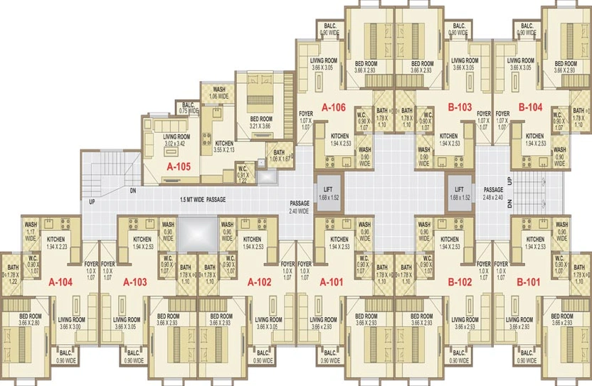 Floor Plan of Ravi Asopalav Residency in Kareli Baug, Vadodara - Image 117256