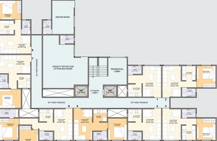 Floor Plan of Quba Riviera Tower in Khadavli, Thane - Image 212603