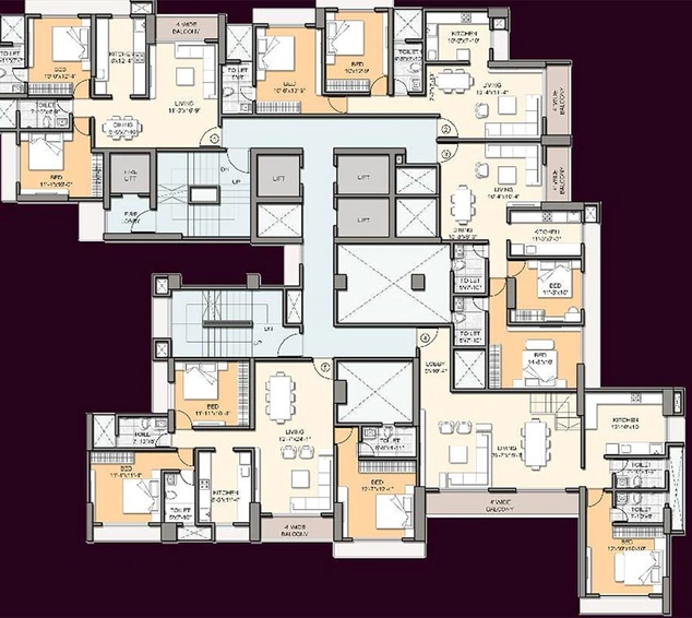 Floor Plan of Quba Shatrunjay Heights in Bhiwandi, Thane - Image 212611