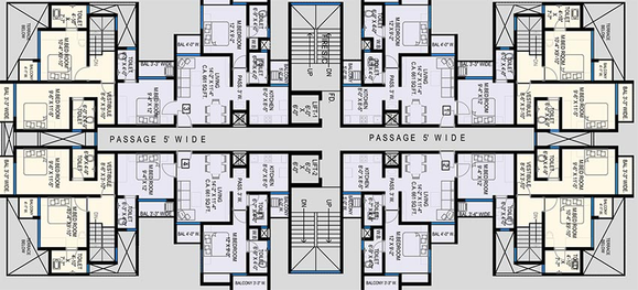 Floor Plan of Quba Twin Towers in Bhiwandi, Thane - Image 212625