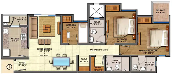3 BHK Flat in Lodha Lakeshore Greens in Dombivli, Thane - Image 829705
