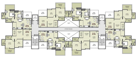 Floor Plan of Pristine City in Wagholi, Pune - Image 212673
