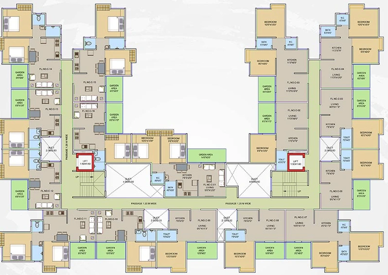 Floor Plan of Pristine Purvrang in Wagholi, Pune - Image 212698