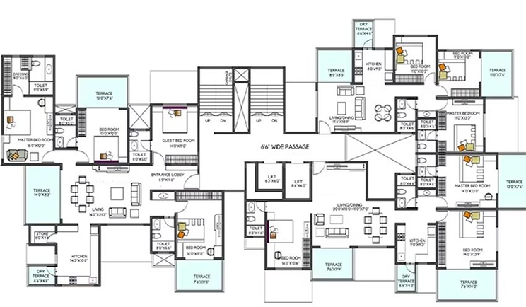 Floor Plan of Pristine Shatrunjay in Ravet, Pune - Image 212716