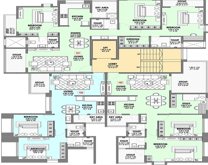 Floor Plan of Badhekar Suparn in Erandwane, Pune - Image 212740
