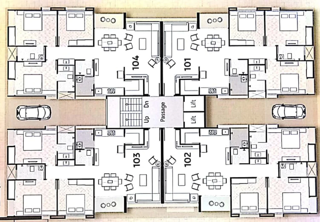 Floor Plan of Galaxy Heights in Chhani, Vadodara - Image 117306