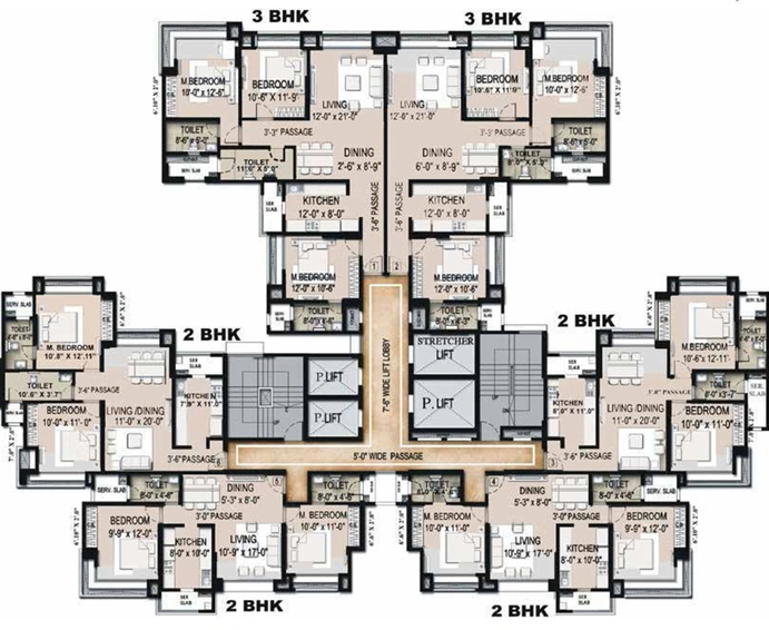 Floor Plan of Neelkanth Palms in Kapurbawdi, Thane - Image 213250