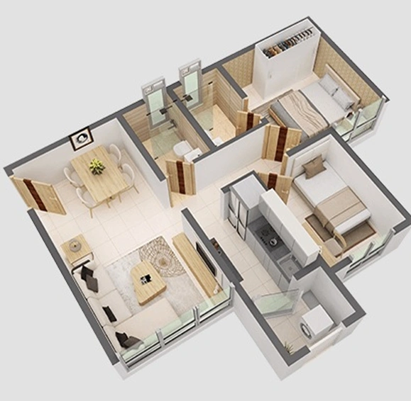 1.5 BHK Flat in Poddar Riviera in Kalyan West, Thane - Image 829785